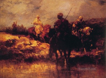 Adolf Schreyer Painting - Arabs on Horseback Arab Adolf Schreyer